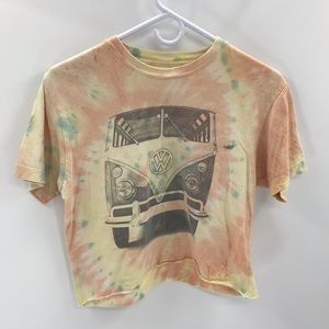 Volkswagen VW Van Small Hippie Tie Dye Crop Top Short Sleeve Women’s Small